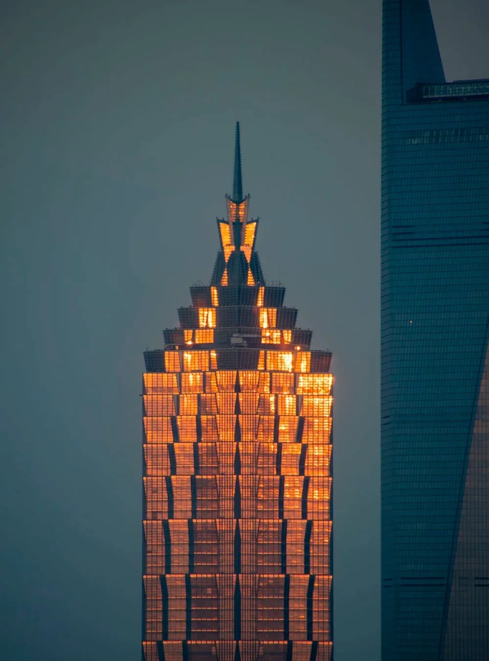 The tapering silhouette of Jin Mao Tower