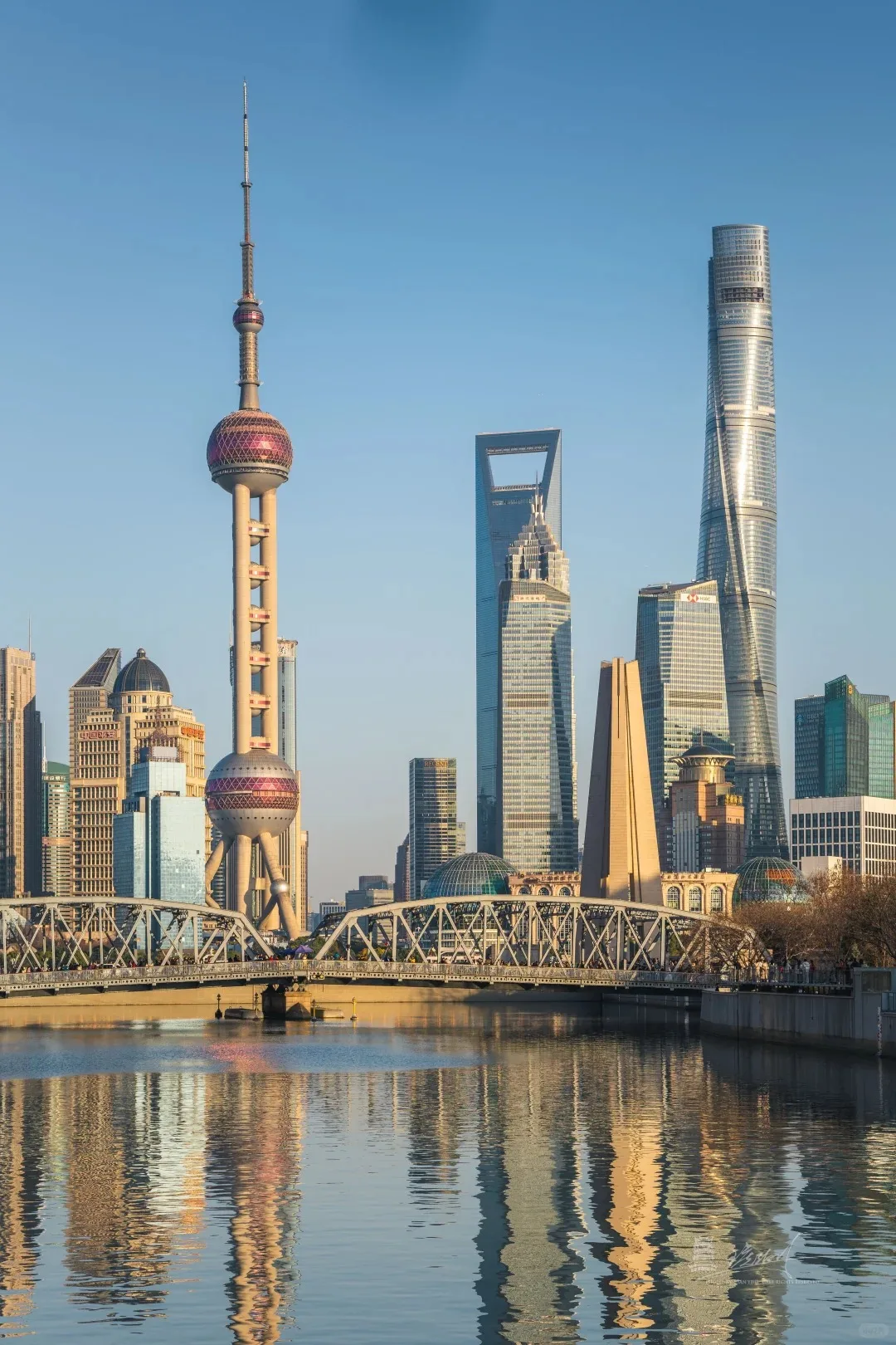 The Lujiazui skyline with three towers